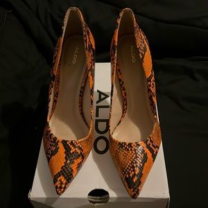 Aldo Orange and Black Stessy Heel